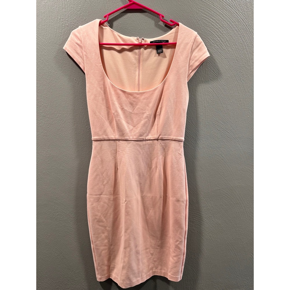 Victoria's Secret Peach Pink Cap Sleeve Sheath Dress Size 6 Scoop Neck 296726